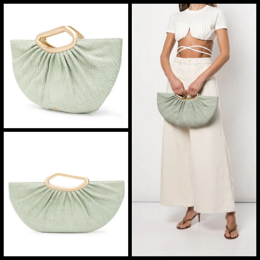 💕CULT GAIA💕 Jada Top Handle Clutch Bag Raffia ~ Mint Green NWT